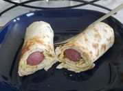A picture of egg and hot dog