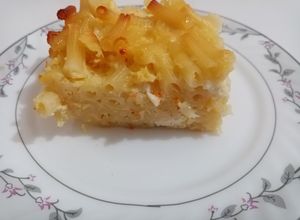 O poză a rețetei Macaroane cu brânză (de dulce) la cuptor.