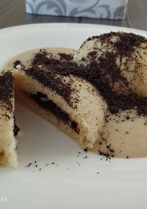Szilvalekváros gőzgombóc vaníliamártással gluténmentes, tejmentes recept fotója