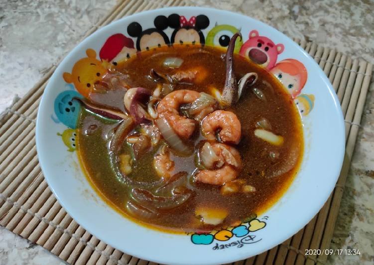 Resep Udang Cumi Saus Inggris Anti Gagal