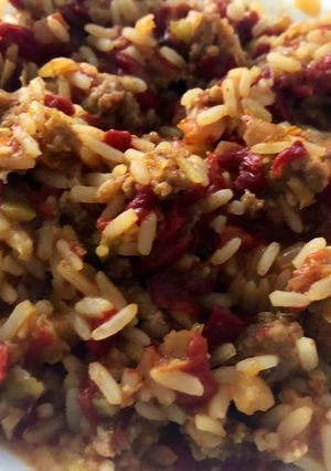 Una foto de Carne picada con arroz SIN chorizo