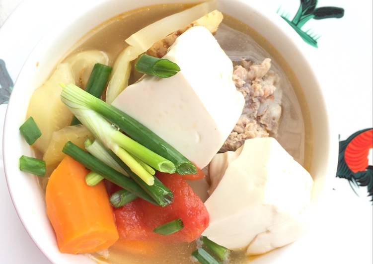 Recipe of Super Quick Homemade Salted Mustard Green And Tofu Pork Soup