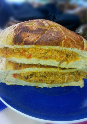 A picture of Burnt bread eggwich.