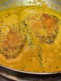 Bhetki Maacher sorshe jhal (Bhetki Fish cooked in mustard gravy)