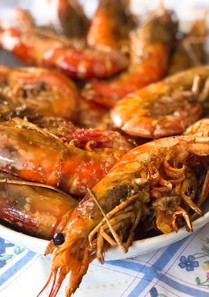 Una foto de Gambas rojas a la plancha perfectas para Navidad