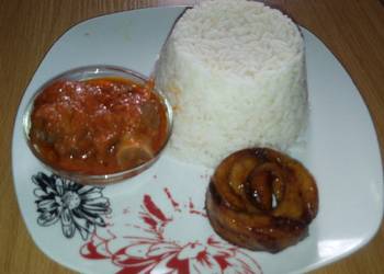 Easiest Way to Make Tasty White Rice Goat meat Stew and Fried Plantain