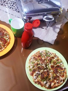 عکسی از دستور پیتزا مرغ و قارچ
