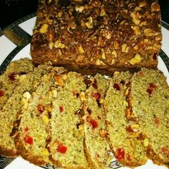 A picture of Oats banana walnut tutifuti bread.