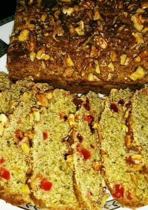 A picture of Oats banana walnut tutifuti bread.