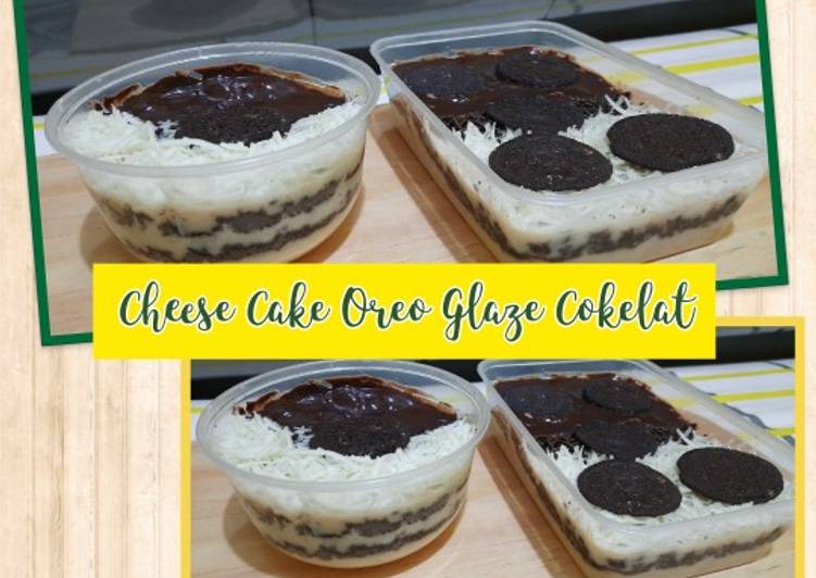 makanan Cheese Cake Oreo Glaze Cokelat Anti Gagal