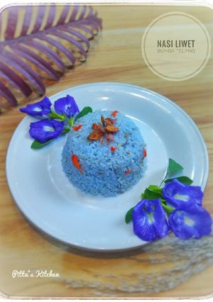Foto resep 115. Nasi Liwet Bunga Telang aka Nasi Kerabu Malaysia 💙