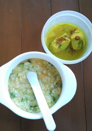 Foto resep Bubur veggie tempe with gule tuna
