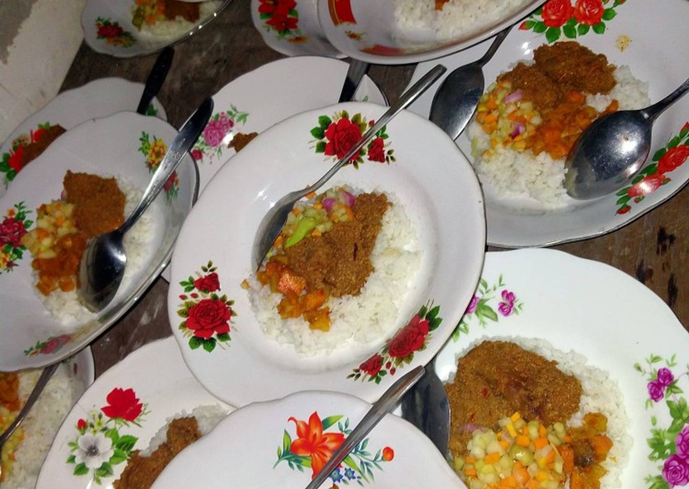 Nasi Rames hajatan Dari Bojonegoro