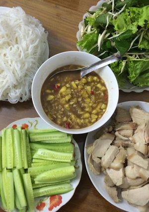 Hình của món Bún mắm nêm.