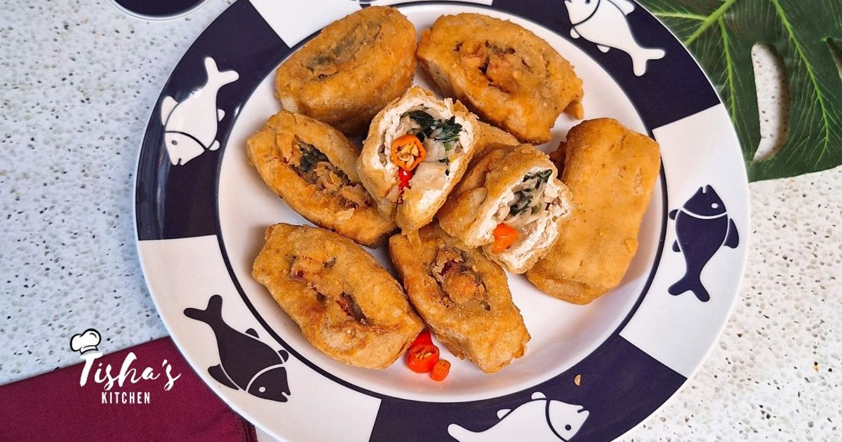 270. Tahu Goreng isi Bayam Jamur Pedas