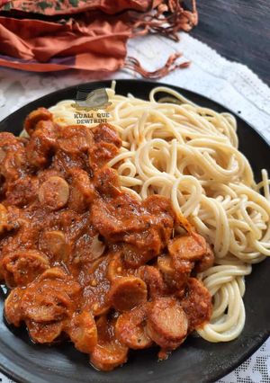 Foto resep Spaghetti Sosis Bumbu Rendang