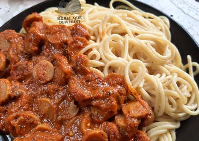 Spaghetti Sosis Bumbu Rendang