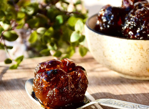 A picture of Indian Amla(gooseberry)murabba/preserve - no refined sugar.