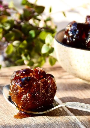 A picture of Indian Amla(gooseberry)murabba/preserve - no refined sugar.
