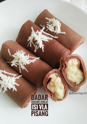 Foto resep Dadar Gulung Coklat isi Vla Pisang