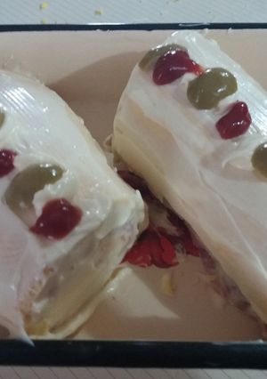 Una foto de Pionono casero con relleno salado