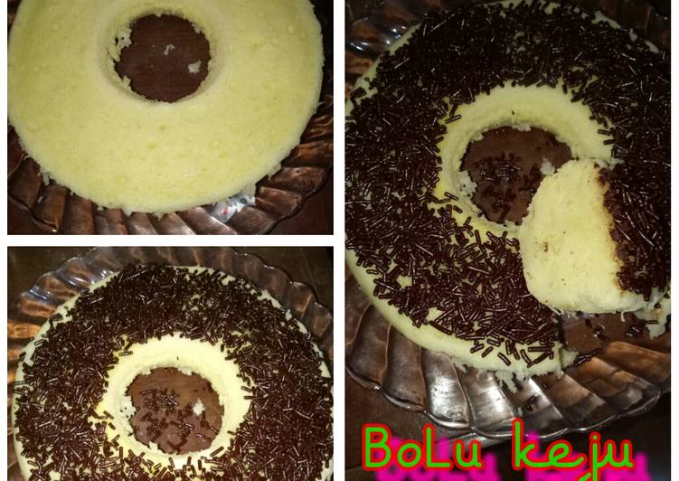 Bolu keju topping messis no oven (kukus)