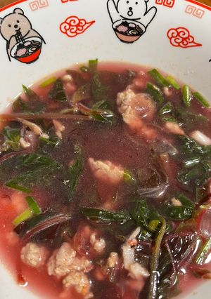 Hình của món Canh rau dền tôm thịt.