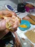 Snack : cubitos de jamón y queso empanizados con salsa Buffalo