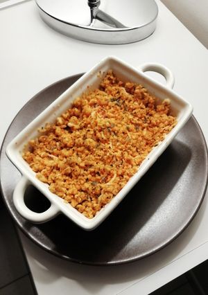 Une photo de Crumble de tomate aux comté
