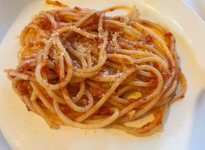 Foto resep Meatless: Pasta Tomat Parmesan Uncle Jo
