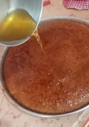 صورة لوصفة بسبوسة بالحليب المجفف 🧡🧡🧡