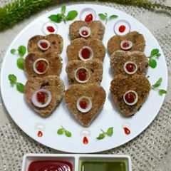 Peanut poha cutlets A picture of Peanut poha cutlets.