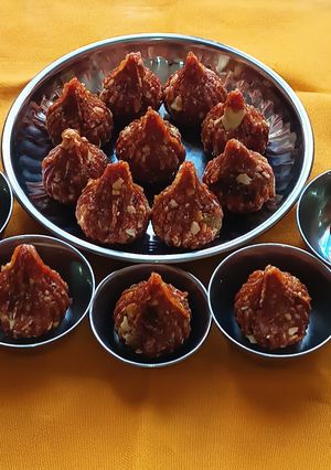 A picture of Blissful Bites for Bappa - Dates and Dry Fruits Modak.