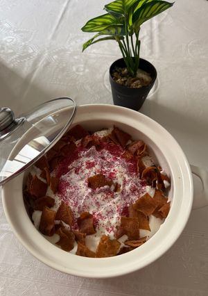 صورة لوصفة فتة الباذنجان والبطاطا اللذيذة🍀