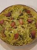 Tripoline con crema di invidia riccia guanciale croccante e tarallo sbriciolato