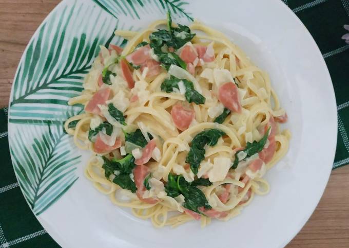 Fettucine Carbonara Bayam