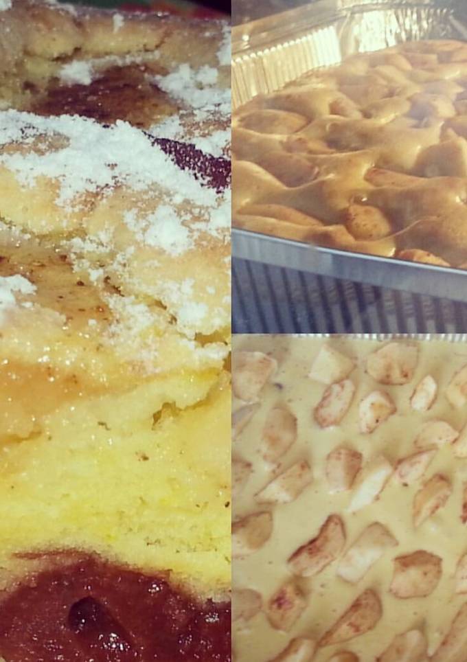 Шарлотка с айвой, яблоком и вишней