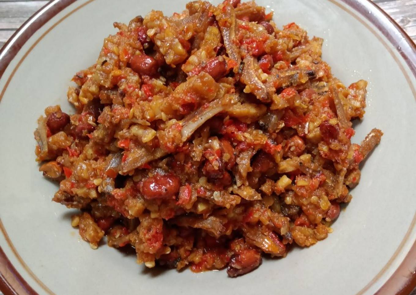 Tempe teri kacang balado