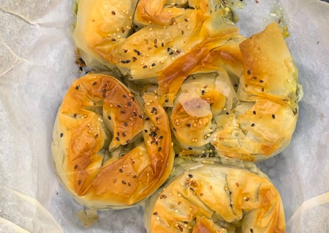 Spanakopita Rolls de Espincacas con queso Feta