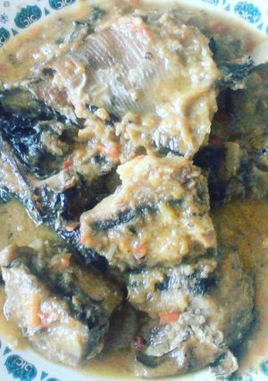 Foto resep Ikan Asap masak santan pedes