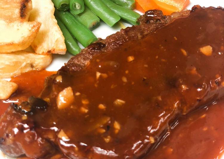 Resep Steak with Barbeque Sauce yang Bikin Ngiler
