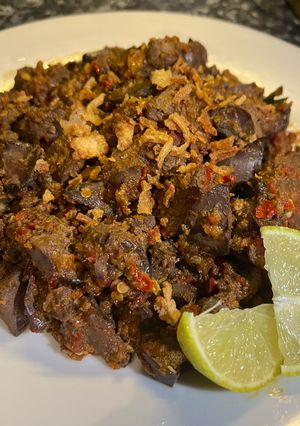 A picture of Spicy stir-fry Chicken Liver.