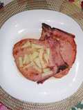 Chuletas ahumadas con piña