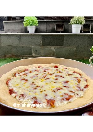 Foto resep Pizza Homemade Tanpa Saus Full Mozarella Cheese (Pizza Teflon)
