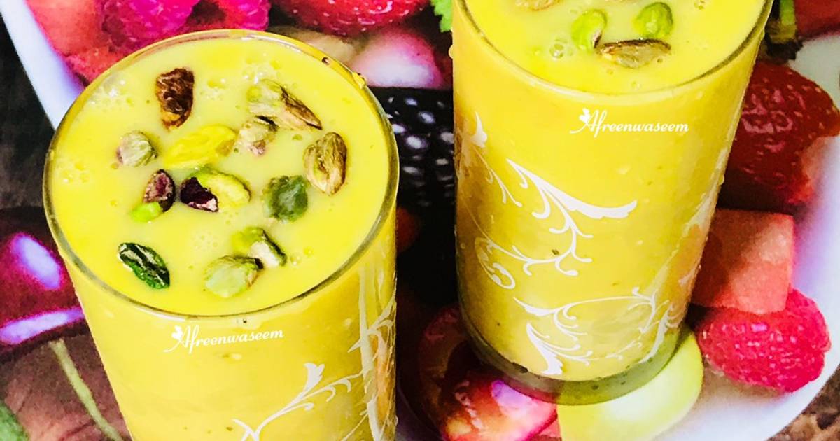 Mangoes & pistachios milk shake Recipe by DROOLSOME MORSEL BY AFREEN