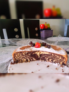 Una foto de Torta cebra de chocolate y vainilla