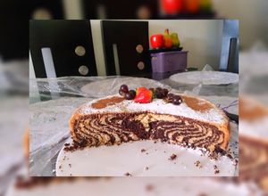 Una foto de Torta cebra de chocolate y vainilla