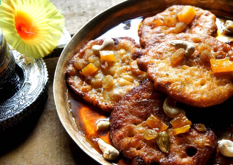 Simple Way to Prepare Award-winning Sweet Cottage Cheese and Mango Leather Pancakes (Chhanar Malpua)