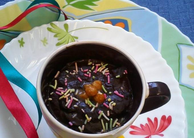 Eggless Chocolate Mug Pudding