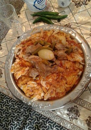 صورة لوصفة منسف باميا مع اللحمه رووووعه